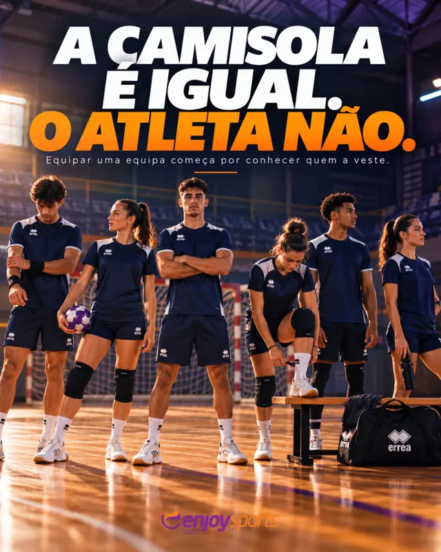 Publicação do Instagram da Enjoy Sports: A camisola é igual. O atleta não.